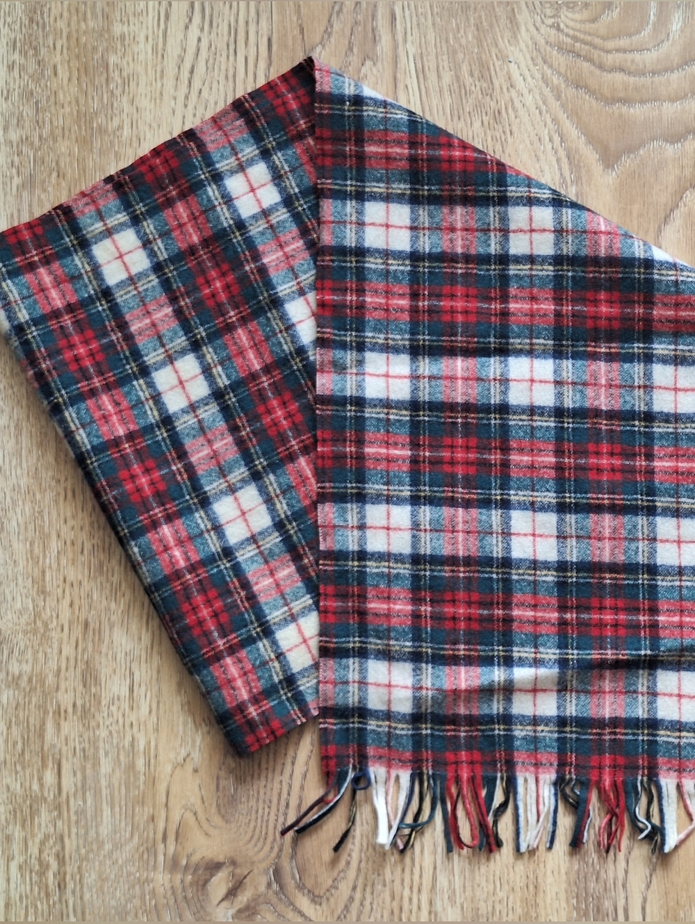 Vintage Pendleton Authentic Stewart Dress Tartan Wool Scarf - Red Multi - Picture 7 of 9